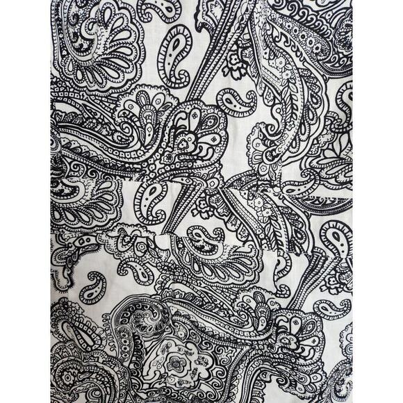 Saint Tropez West Linen Button Front Tank Sz XL black/white Paisley beachy boho - Picture 4 of 8